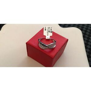 Stunning 1Ct Sim Diamond Crossover Band Ring Sz 9~925 Sterling